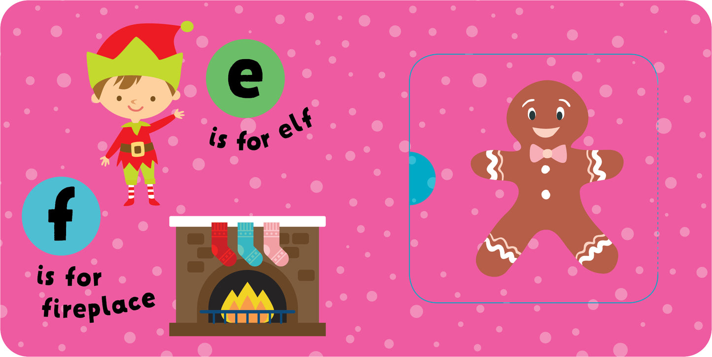 My Christmas ABC lift-the-flap board book interior – Christmas pack for babies
