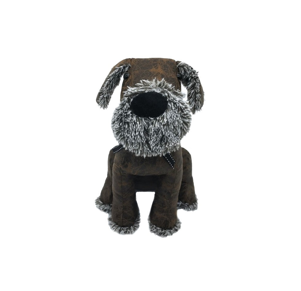 Leatherette dog doorstop – weighted fabric dog home decor ornament